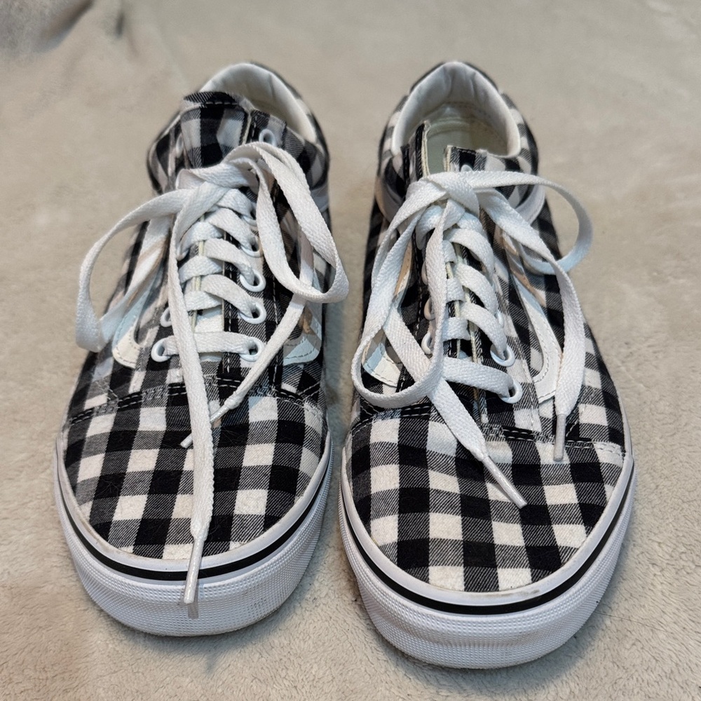Can’s Checkered Black and White Shoes